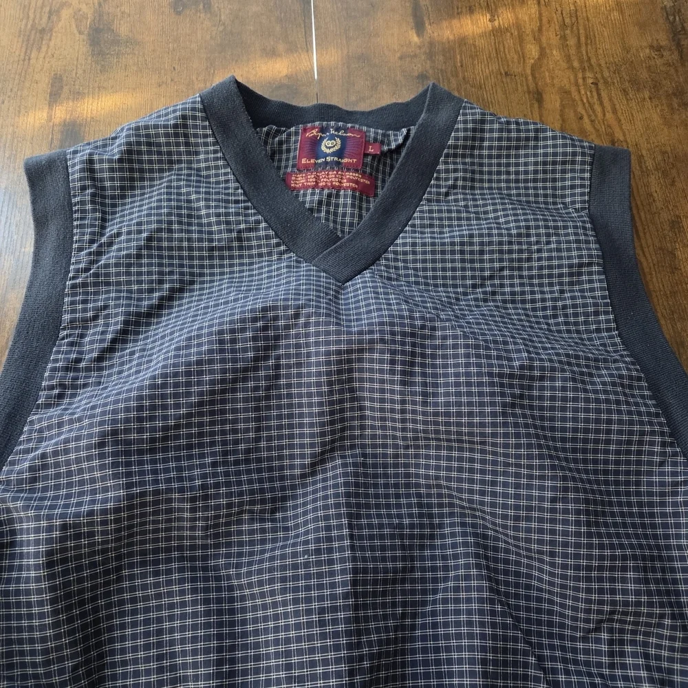Byron Nelson Eleven Straight Mens Checkered Plaid Golf Vest Size Large